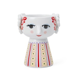Hand-Painted Ceramic Face Planter <b>Vase</b> Wholesale | Moradabad Pottery - Product Image 3