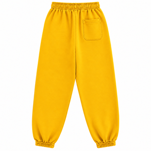 Men's Yellow Midweight Sweatpants Casual <b>Elastic</b> <b>Waist</b> Drawstring Jogger Pants Men's Premium Fashion <b>Trousers</b> Exporter - Product Image 3