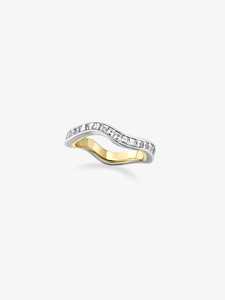 Wavy <b>Stacking</b> <b>Rings</b> Luxury Minimalist Modern Elegant Blackened Wedding Bands Princess Cut Lab Grown Diamond Solid 10K 14K 18K - Product Image 1