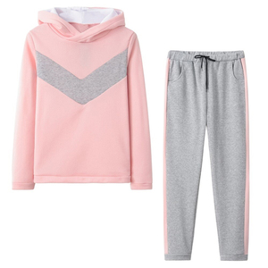 Ropa deportiva de invierno para mujer, traje para correr, sudadera con capucha y pantalones de manga larga, conjunto de dos piezas, ropa gruesa para mantener el calor, 2020 - Product Image 4