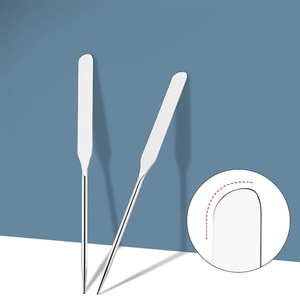Espátulas cosméticas de acero inoxidable de un solo extremo para uso en salones de belleza OEM ODM, espátulas para mezclar cremas de 6.46 pulgadas, espátulas faciales. - Product Image 2