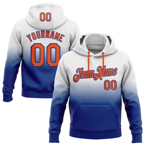 Sweat-shirt à capuche sportif tendance, nouveau design, sur mesure, blanc et orange-royal dégradé, vente en gros directe pour l'industrie - Product Image 1