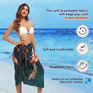 Sublimation Printing One Piece Ladies Beach <b>Sarong</b> For Online Sale Custom Logo Swimwear Women <b>Sarong</b> In Solid Color - Product Image 6