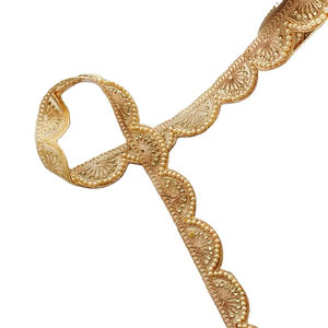 Encaje de Guipur Hecho a Medida, 100% Poliéster, Soluble en Agua, Estilo Vintage, con Bordado a Rayas, Colores Mezclados, para Boda - Product Image 1