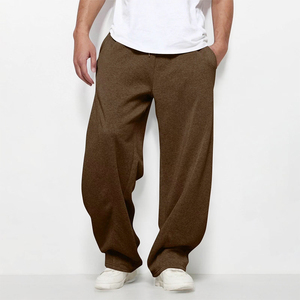 Pantalones Deportivos de Algodón Marrón para Hombre, Cintura Elástica con Cordón, Pantalones Casuales para Correr, Bolsillos Laterales, Tejido Transpirable de Peso Medio - Product Image 5