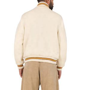 2025 chaquetas universitarias bordadas con letras personalizadas fabricante de ropa chaquetas de béisbol en blanco de lana informal para hombres - Product Image 2