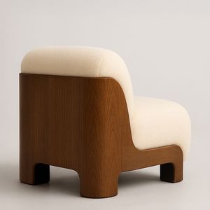 Silla artística con curvas únicas hecha de madera de teca auténtica - Product Image 2