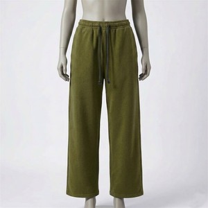 MEYBA SPORTS Women Olive Green <b>Wide</b> <b>Leg</b> Sweatpants Elastic Waist Drawstring Casual Relaxed Fit <b>Lounge</b> Trousers Soft Comfortable - Product Image 1