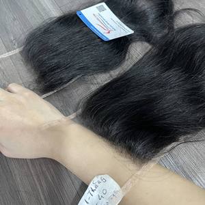 Closure en dentelle 100% cheveux humains vietnamiens, noir naturel, ligne de cheveux pré-épilée, dentelle suisse HD, fini doux et soyeux - Product Image 1