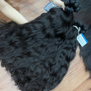 Extensiones de cabello humano 100% sin procesar, lisas y onduladas, con trama doble de alta calidad. - Product Image 3