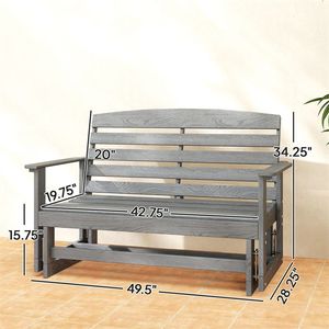 Sedia a dondolo grigia per giardino - Panchine da patio - Product Image 5