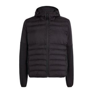 Blouson noir matelassé pour homme, col montant, coupe-vent, manteau d'hiver, coupe ajustée, rembourré de duvet, fermeture éclair décontractée. - Product Image 2