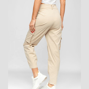 Women High Waisted Elastic Waist <b>Overalls</b> Pocket Wholesale Cargo Pants Casual Fleece <b>Waterproof</b> Custom Designs - Product Image 6