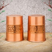 Mug à café ou à thé en cuivre pur traditionnel fait à la main et poli, 50-500 ml, personnalisable avec couvercle par Madiha Art and Crafts