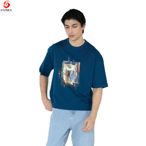 เสื้อเชิ้ตทรงโอเวอร์ไซส์สำหรับผู้ชาย ผ้าถักเนื้อหนักพรีเมียม 100% คอตตอน ทรงหลวม สไตล์สตรีทแวร์ เสื้อยืดลำลอง แฟชั่นใส่ได้ทุกวัน - Product Image 2