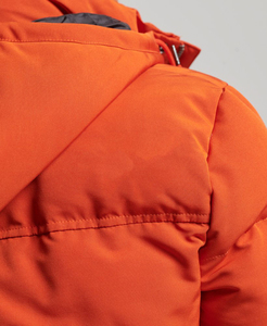 Men's Orange Wool Puffer Jacket Stand Collar <b>Covered</b> <b>Button</b> Closure Windproof Eco-Friendly Breathable Quick Dry Winter Casual - Product Image 4