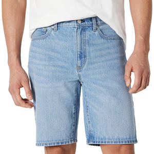 Shorts en jean noir pour hommes, taille mi-haute, coupe droite, style décontracté d'été, en coton tissé, vente en gros OEM ODM de qualité supérieure - Product Image 6
