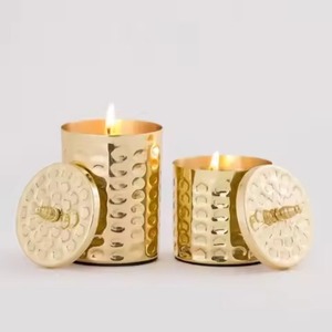 Elegant Decorative Metal Candle Jar <b>Tea</b> <b>Light</b> <b>Holder</b> for Contemporary Home Decor and Events - Product Image 1