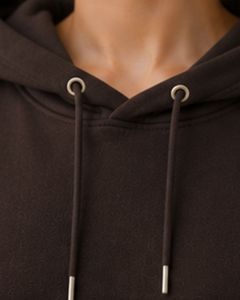 Sudadera con Capucha Oversize para Mujer, Negra, con Estampado Floral, de Algodón y Felpa, Manga Larga, Estilo Casual Urbano - Product Image 5