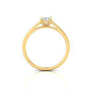Anillo Solitario Clásico con Diamante Cultivado en Laboratorio, Corte Cojín, Chapado en Oro de 10K, de Lujo para Mujer, para Boda y Aniversario - Product Image 3