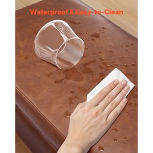 Banc à chaussures moderne pour entrée avec rangement en cuir, revêtement en cuir PU, pieds en métal, banc de rangement, ottoman élégant, tabourets et ottomanes - Product Image 6