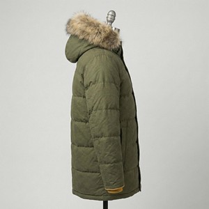 Blouson Bomber matelassé pour homme, style automne, avec col montant, capuche en fausse fourrure, en coton ciré, logo frontal, poignets côtelés - Manteau d'extérieur - Product Image 3