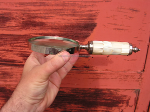 แว่นขยายแบบพกพาแบบโบราณที่จับไม้ถูพื้นทองเหลืองแข็งแรงหรูหราเครื่องอ่านเหรียญและแสตมป์แว่นขยายโดย fwe - Product Image 4