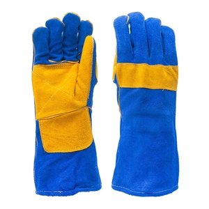 Gants de soudage et de barbecue en cuir de vachette pleine fleur renforcé, haute performance, résistants à l'abrasion et à la chaleur, usage général - Product Image 1