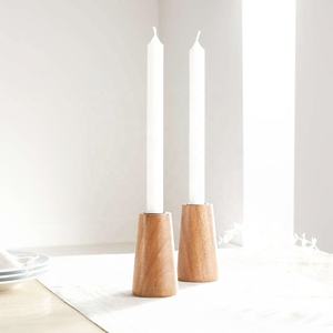 ที่ใส่เทียนเลียนแบบไม้อะคาเซียทำมือสีธรรมชาติแกะสลักโบราณขัดเงาสำหรับตกแต่งบ้านและของสะสมศิลปะ - Product Image 5