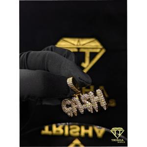 Colgante VVS Moissanite Diamond "CASH" Drip, chapado en oro de 14K, plata de ley 925, estilo hip hop, de Trisha Jewels - Product Image 3