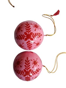 Country Limited Handmade High Quality <b>Red</b> White Stripe Christmas Bauble 8cm Shatterproof Plastic Ornament - Product Image 5