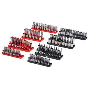 ชุดถาดซ็อกเก็ตแท่งสูง8ชิ้นตัวจัดระเบียบสีดำ & แดงสำหรับเครื่องมือเมตริก SAE ที่เก็บเครื่องมือคุณภาพสูง - Product Image 1