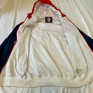 <b>Men's</b> Red White Navy Color Block Hooded <b>Racer</b> <b>Jacket</b> Windproof Zipper Sporty Style Autumn Wear - Product Image 5