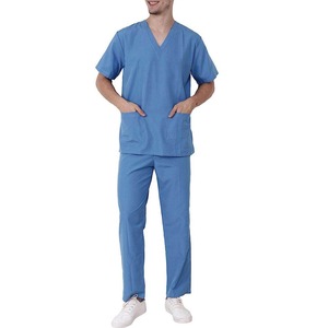 Hot Selling Men's Custom Made Unisex <b>Hospital</b> <b>Scrub</b> Suits 100% Cotton Woven <b>Scrubs</b> Uniform Sets Wholesale - Product Image 4