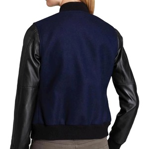 Ladies Varsity <b>Jacket</b> Custom Wool <b>Leather</b> Letterman Coat Embroidered College Style Streetwear OEM ODM Sample Service - Product Image 1