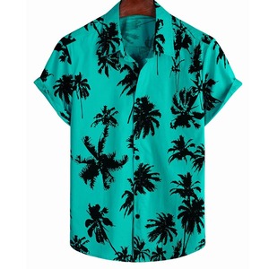 Camisas Hawaianas de Manga Corta Antiarrugas para Hombre, Venta al Por Mayor, Corte Holgado, Estampado Personalizado, Ropa Casual de Playa, 100% Algodón Transpirable - Product Image 1