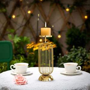 Porte-bougie en métal élégant de haute qualité pour Noël, Pâques, la Saint-Valentin, les mariages, les fêtes, les anniversaires, l'intérieur de la maison à bon prix - Product Image 3