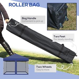 10FT X 10FT Blue Pop Party Tent Water Proof Oxford Fabric Easy Move <b>Roller</b> <b>Bag</b> 3 Level Adjustable Height One Bedroom Structure - Product Image 6