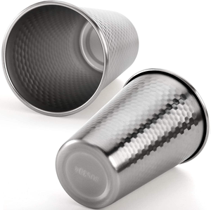 Meilleures ventes : Tasses et gobelets modernes réutilisables et écologiques en cuivre pur à 100 %, finition argent miroir, 16 oz, en provenance d'Inde - Product Image 6