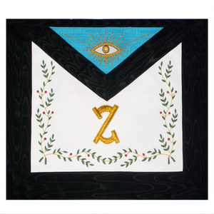 AASR 4th Degree Scottish Rite <b>apron</b> <b>white</b> lambskin Black edging MB monogram Hand embroidery symbolic craft ritual regalia - Product Image 3