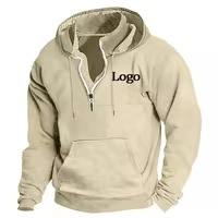 Nouveauté 2025 – Sweat-shirts en tricot japonais épais pour homme, automne-hiver, à manches longues, demi-zip, col montant, imperméables, coupe ample, couleur unie - Product Image 3