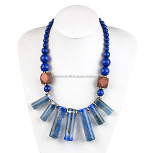 Lujoso último collar de cuentas de resina de moda hermoso pulido de la mejor calidad personalizado hecho a mano para mujeres de la India. - Product Image 2