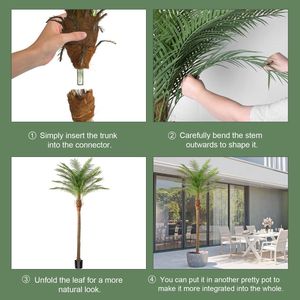 Grand palmier artificiel d'extérieur, palmier Phoenix décoratif d'intérieur, plante tropicale artificielle, faux palmier Sago, arbre artificiel en soie de coco de haute qualité - Product Image 1
