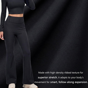 Flare <b>Leggings</b> Women High Waisted Yoga Pants Ribbed Knit <b>Flared</b> Tights Loose Bootcut Trousers Slimming Workout Activewear - Product Image 3