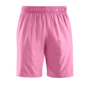 Shorts en tricot pour homme, couleur jaune unie, taille élastique, respirant, style décontracté, longueur mi-longue, 100% polyester - Product Image 5