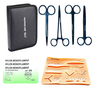 Kit de Suture Chirurgicale Manuel Réutilisable pour Modèle de Peau Corporelle, Entraînement à l'Opération, Instruments Vétérinaires Certifiés CE Classe I, Durée de Vie Longue - Product Image 1