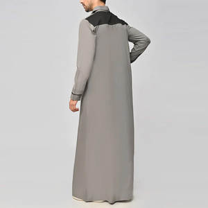 Túnica tradicional árabe para hombre, de algodón y lino, estilo Abaya, manga larga, con bolsillos, estilo casual Jubba, estilo Arabia Saudita, thobe/thawb - Product Image 2