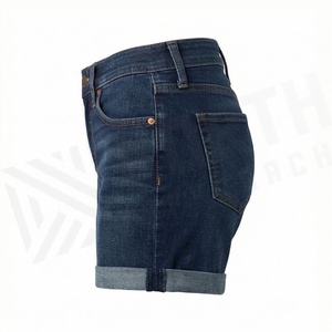 Shorts de mezclilla de cintura media para mujer, color personalizado, estilo casual, boyfriend, rasgados, desgastados, lavados, para verano, formales, estilo urbano - Product Image 3