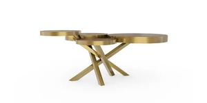 Table basse ronde en marbre foncé de luxe, design nordique, pour la maison et les hôtels. - Product Image 3