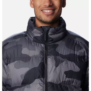 Men's Camouflage Down Puffer <b>Jacket</b> Windproof Zip Closure Stand Collar Casual Winter Coat Regular Fit Thick Polyester Shell Coat - Product Image 6